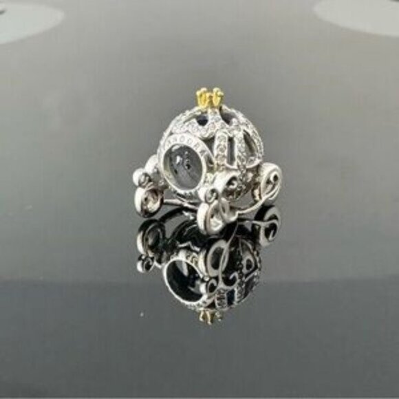 Pandora Disney Cinderella Pumpkin Carriage 925 Ale with CZ Charm - Picture 4 of 5
